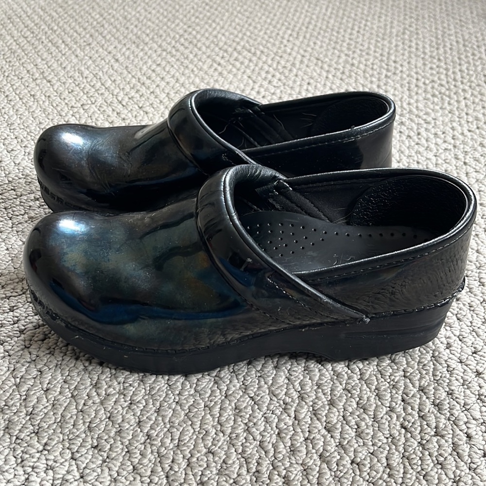 Dansko Black Metallic Clogs